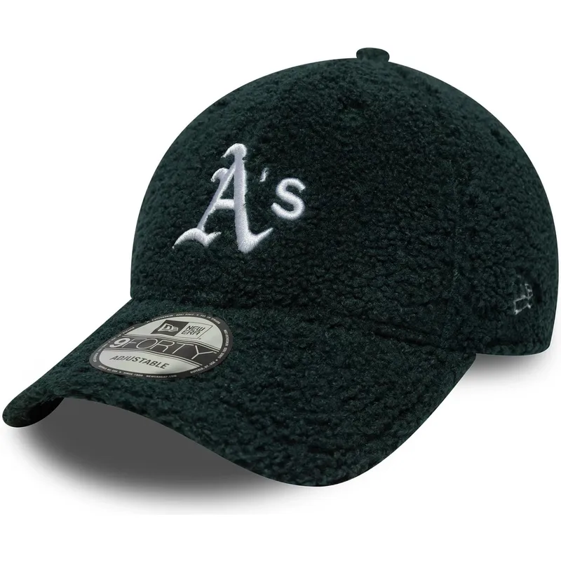 cap-islenkta-green-adjustable-strap-9forty-winter-borg-oakland-athletics-mlb-new-era