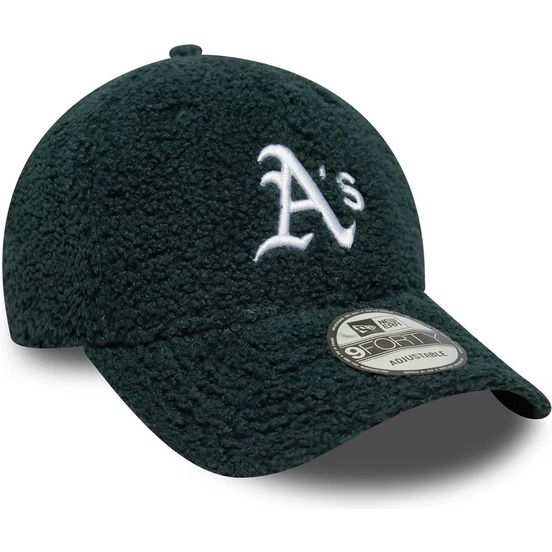 cap-islenkta-green-adjustable-strap-9forty-winter-borg-oakland-athletics-mlb-new-era