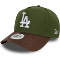 zielono-brazowa-czapka-z-zakrzywionym-daszkiem-snapback-9forty-e-frame-suede-visor-los-angeles-dodgers-mlb-od-new-era