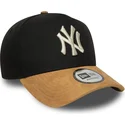 czapka-z-zakrzywionym-daszkiem-czarno-brazowa-snapback-9forty-e-frame-suede-visor-new-york-yankees-mlb-od-new-era