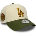 bezowo-zielona-czapka-z-daszkiem-snapback-9forty-e-frame-world-series-patch-los-angeles-dodgers-mlb-new-era