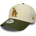 bezowo-zielona-czapka-z-daszkiem-snapback-9forty-e-frame-world-series-patch-los-angeles-dodgers-mlb-marki-new-era