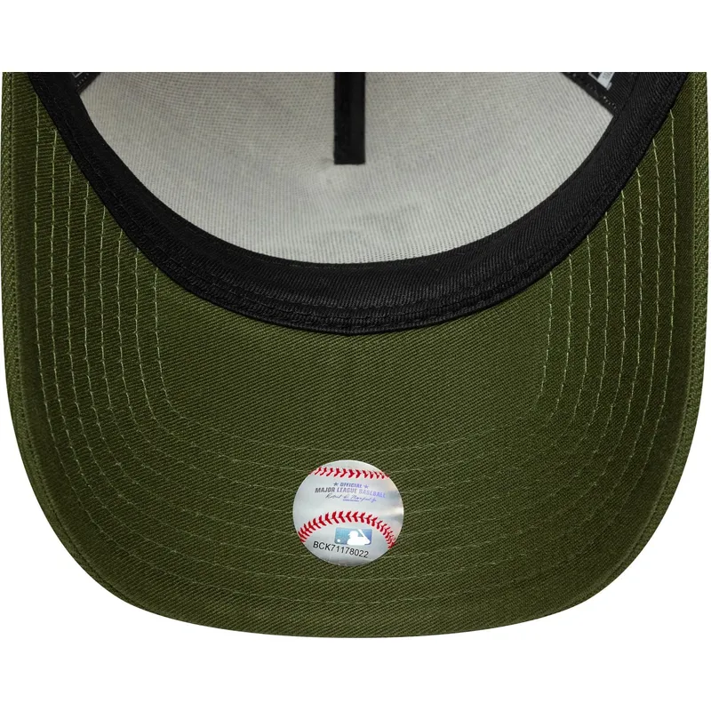 bezowo-zielona-czapka-z-daszkiem-snapback-9forty-e-frame-world-series-patch-los-angeles-dodgers-mlb-new-era