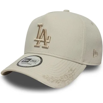Beżowa czapka z daszkiem snapback z logo beżowe 9FORTY E Frame Tonal Icon Los Angeles Dodgers MLB od New Era