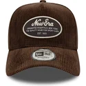 brazowa-czapka-z-zakrzywionym-daszkiem-snapback-9forty-e-frame-patch-cord-marki-new-era
