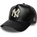 czarna-zakrzywiona-czapka-regulowana-9forty-e-frame-img-leather-new-york-yankees-mlb-od-new-era