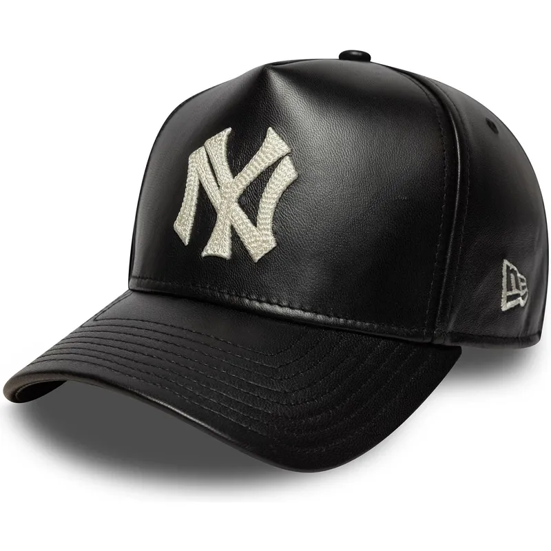 kepure-islenkta-juoda-reguliuojamas-9forty-e-frame-img-leather-new-york-yankees-mlb-new-era