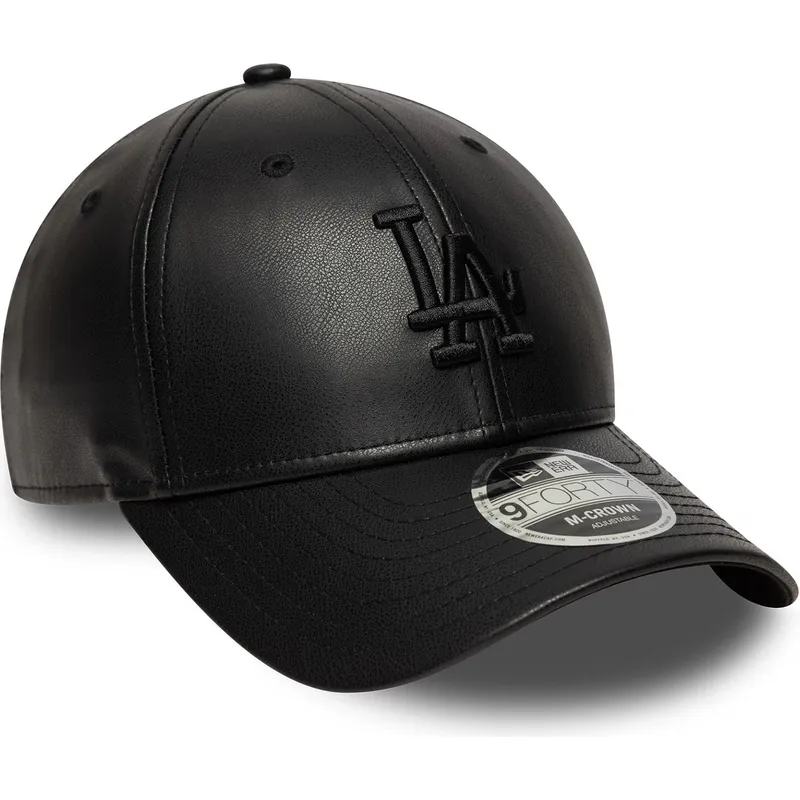 czarna-czapka-z-zakrzywionym-daszkiem-snapback-z-czarnym-logo-9forty-m-crown-pu-los-angeles-dodgers-mlb-new-era