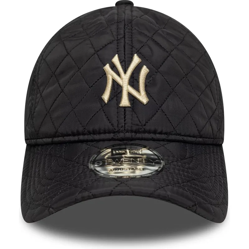 czarna-zakrzywiona-czapka-regulowana-z-bezowym-logo-9twenty-quilted-new-york-yankees-mlb-new-era