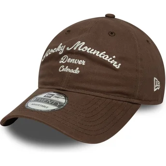 Brązowa czapka z zakrzywionym daszkiem Rocky Mountains 9TWENTY Wordmark regulowana New Era