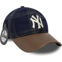 cap-islenkta-multicolor-adjustable-strap-9twenty-img-loden-leather-new-york-yankees-mlb-new-era