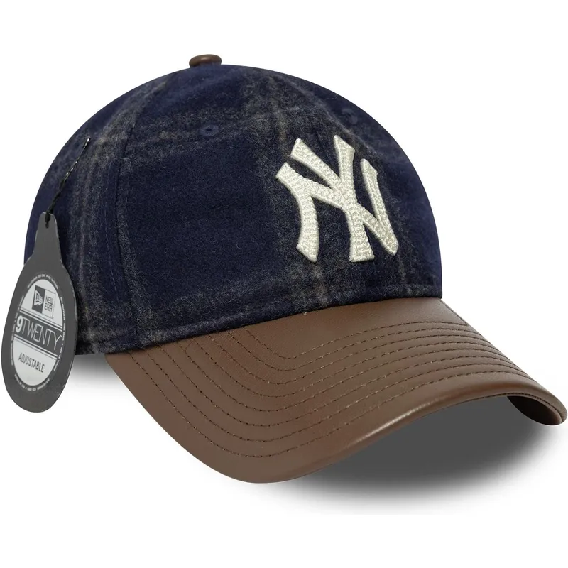 cap-islenkta-multicolor-adjustable-strap-9twenty-img-loden-leather-new-york-yankees-mlb-new-era