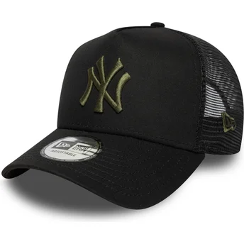 Μαύρο καπέλο trucker με πράσινο λογότυπο A Frame League Essential των New York Yankees MLB από τη New Era