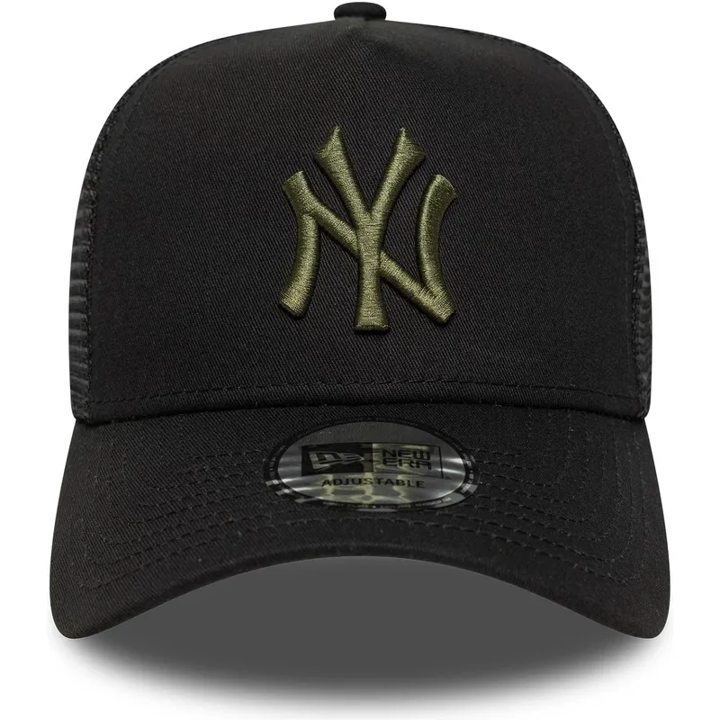 czapka-trucker-czarna-z-zielonym-logo-a-frame-league-essential-new-york-yankees-mlb-new-era