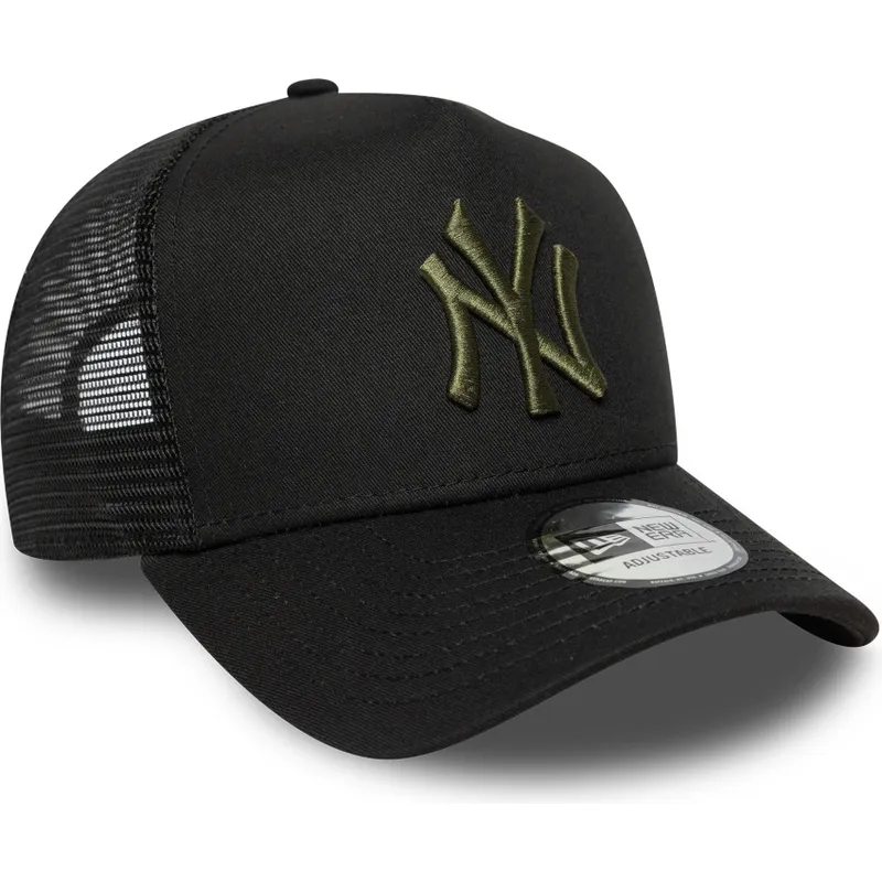 czapka-trucker-czarna-z-zielonym-logo-a-frame-league-essential-new-york-yankees-mlb-new-era