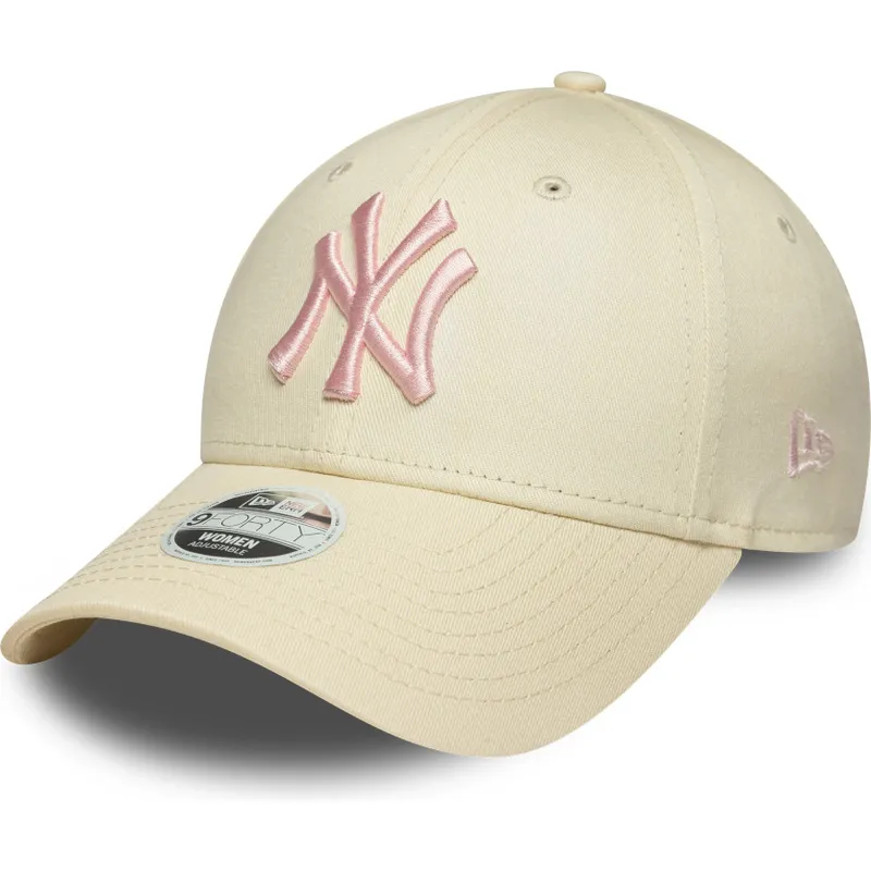 cap-islenkta-beige-adjustable-strap-rosa-9forty-league-essential-new-york-yankees-mlb-new-era