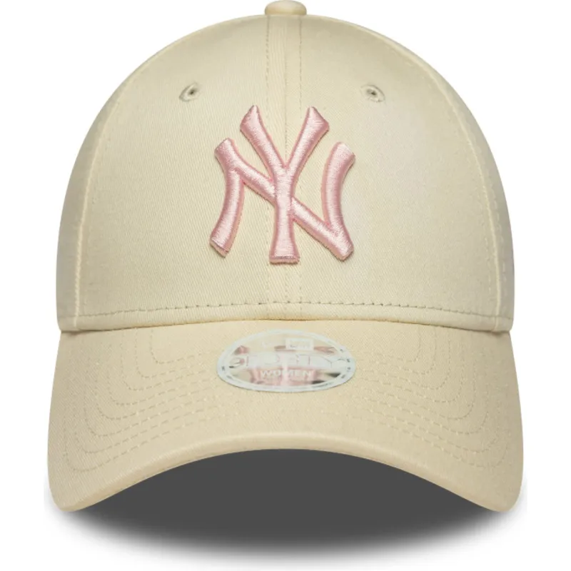 cap-islenkta-beige-adjustable-strap-rosa-9forty-league-essential-new-york-yankees-mlb-new-era
