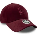 regulowana-bordowa-czapka-z-daszkiem-dla-kobiet-9forty-velour-los-angeles-dodgers-mlb-od-new-era