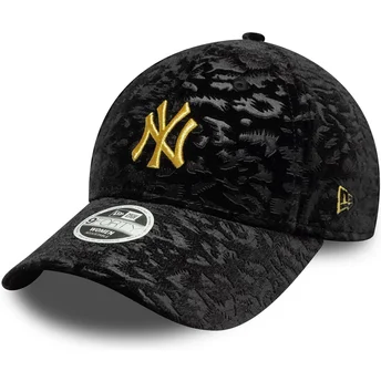 Kepurė išlenkta juoda reguliuojamas 9FORTY Leo Velour Metallic New York Yankees MLB New Era