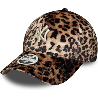 Kepurė išlenkta leopardinis reguliuojamas 9FORTY Leo Velour New York Yankees MLB New Era