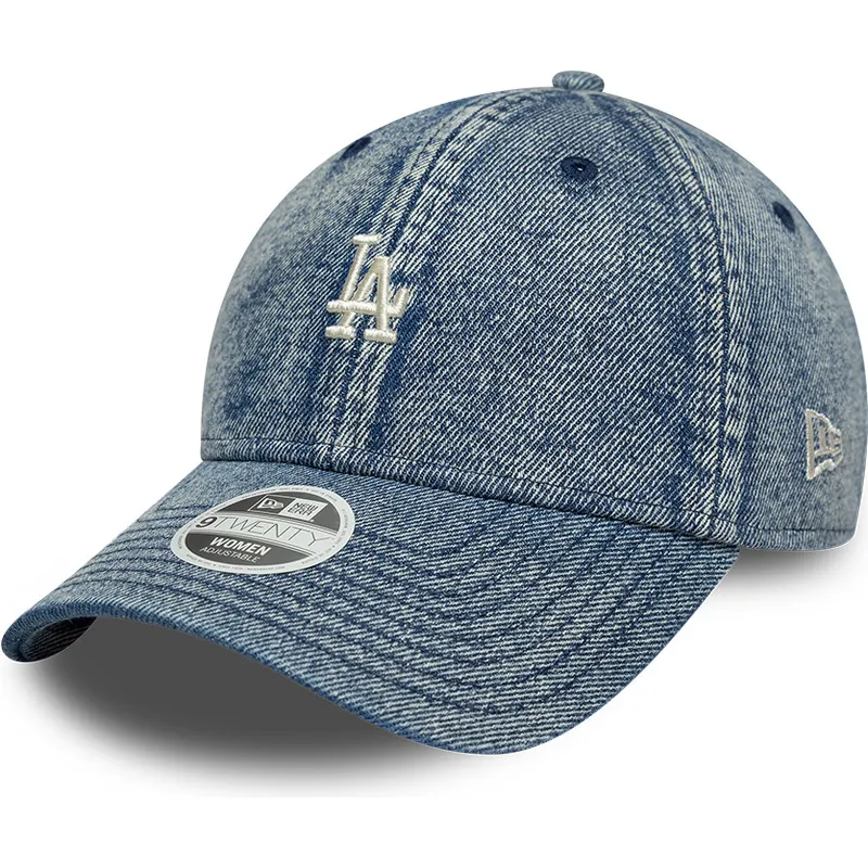 niebieska-regulowana-czapka-z-zakrzywionym-daszkiem-dla-kobiet-9twenty-denim-los-angeles-dodgers-mlb-new-era