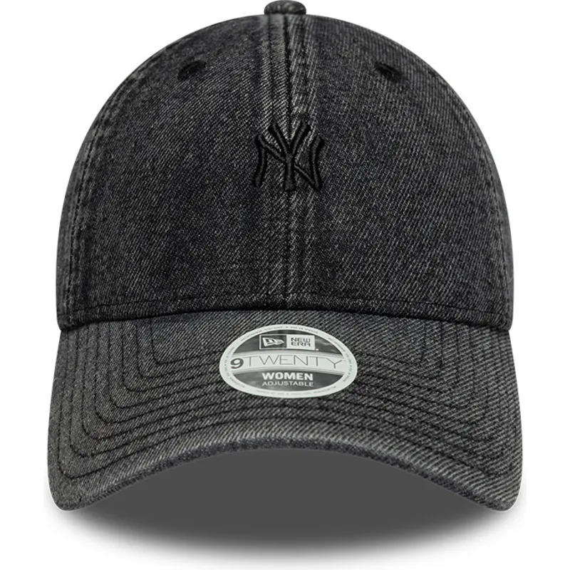 kepure-islenkta-juoda-reguliuojamas-9twenty-denim-new-york-yankees-mlb-new-era
