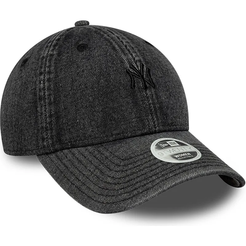 kepure-islenkta-juoda-reguliuojamas-9twenty-denim-new-york-yankees-mlb-new-era