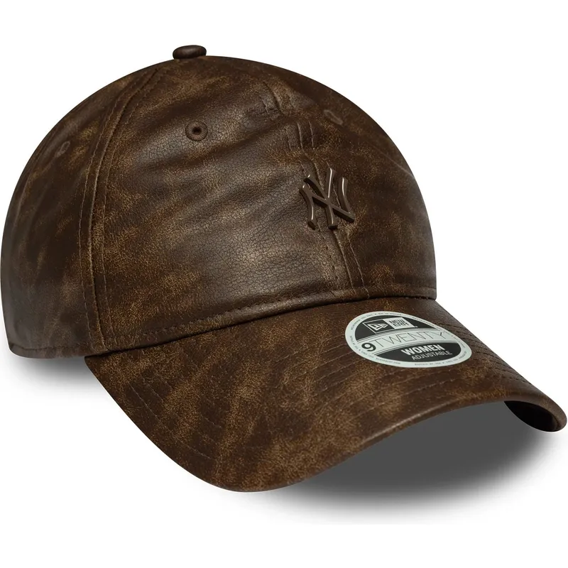 kepure-islenkta-ruda-reguliuojamas-9twenty-worn-pu-new-york-yankees-mlb-new-era
