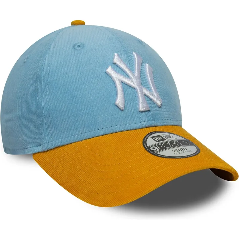 niebiesko-brazowa-regulowana-czapka-z-daszkiem-dla-chlopca-9forty-cord-new-york-yankees-mlb-new-era