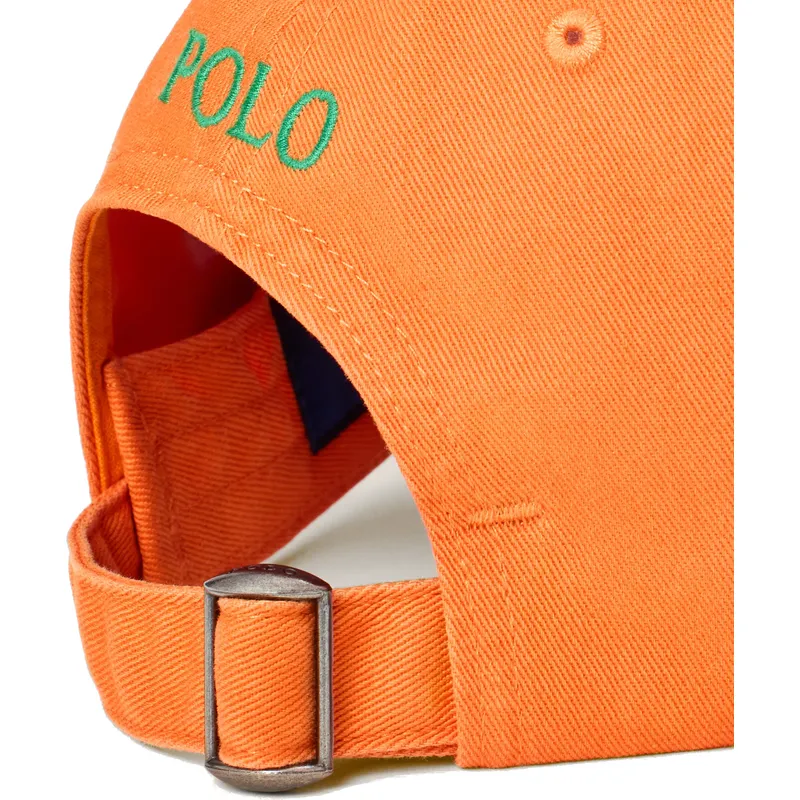 kepure-islenkta-oranzine-reguliuojama-juostele-cotton-chino-classic-sport-polo-ralph-lauren