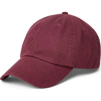 Czapka z daszkiem w kolorze bordowym z regulacją i bordowym logo Cotton Chino Classic Sport od Polo Ralph Lauren