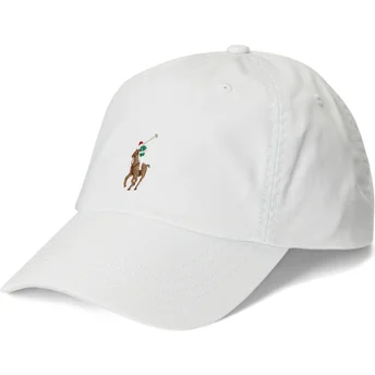 Polo Ralph Lauren Curved Brim Classic Sport Stretch Cotton Twill White Adjustable Cap