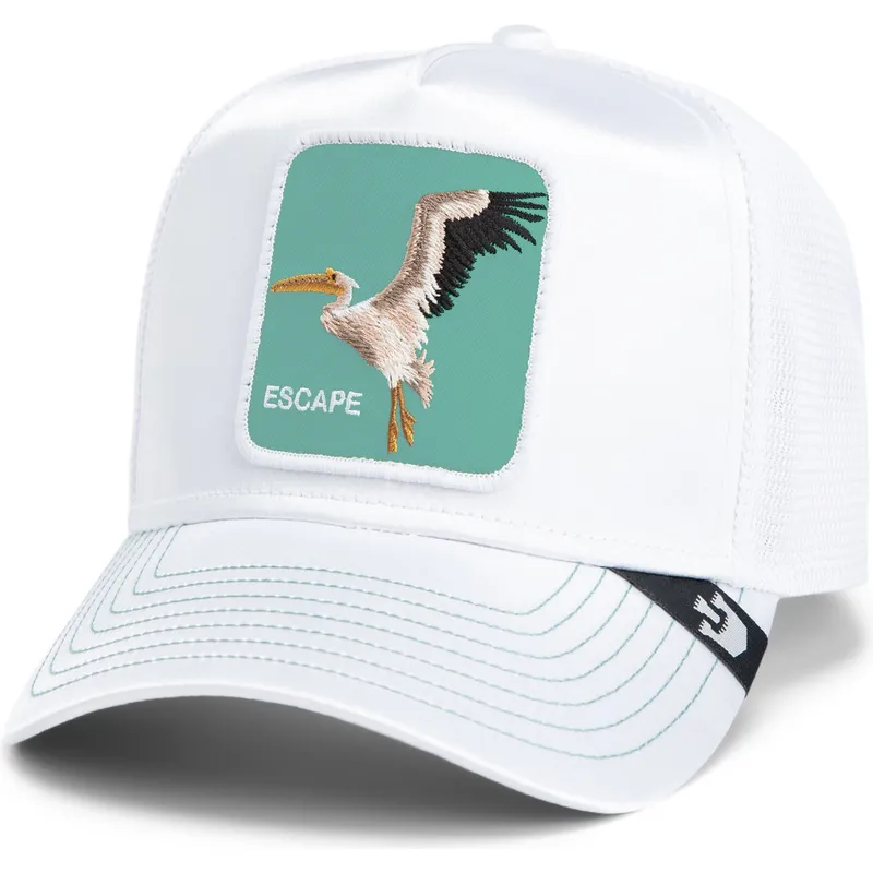 cap-islenkta-white-snapback-goorin-bros-pelican-bird-escape-not-into-yoga-great-escape-the-farm-white-hat-the-farm-de-goorin-bro