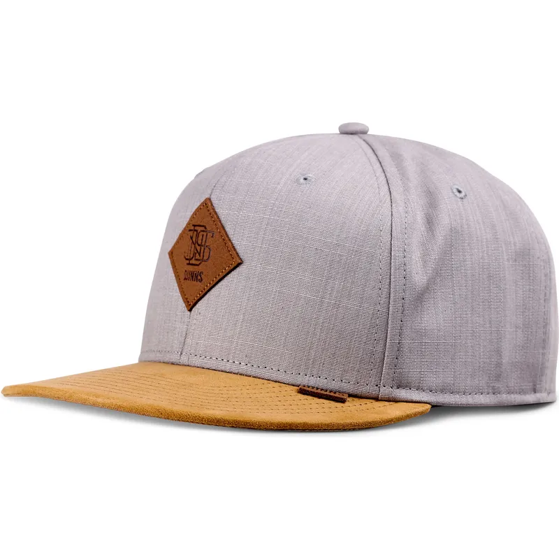 czapka-z-plaskim-daszkiem-szaro-brazowa-snapback-linen-2015-od-djinns