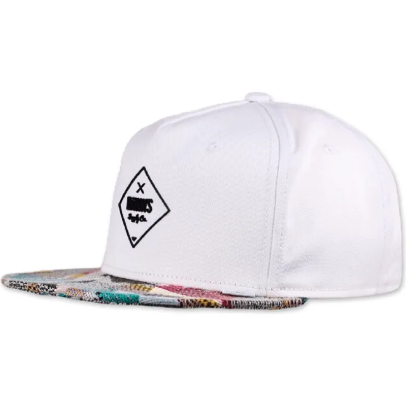 kepure-plokscia-balta-snapback-rubber-aztek-djinns