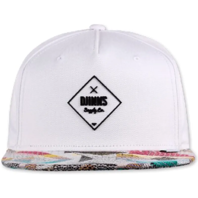 kepure-plokscia-balta-snapback-rubber-aztek-djinns