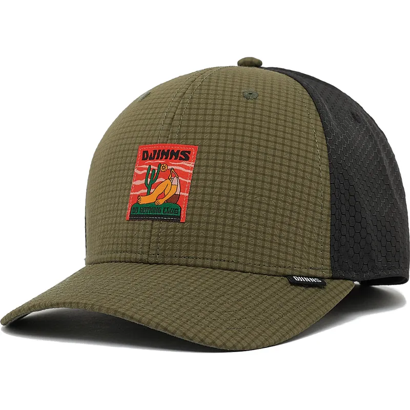 gorra-curva-verde-y-negra-ajustable-truefit-resting-man-de-djinns