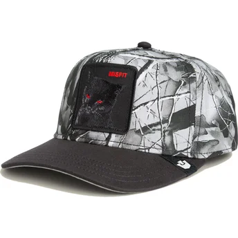 Czarna czapka z zakrzywionym daszkiem snapback kot Misfit Camo Desaturated Camo The Farm od Goorin Bros.