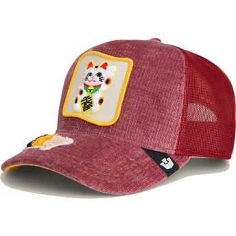 Kepurė išlenkta raudona snapback Lucky Maneki-Neko Happy Thoughts The Farm Goorin Bros.
