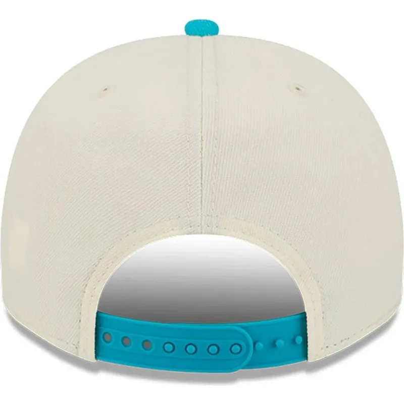 bezowo-niebieska-zakrzywiona-czapka-snapback-9fifty-a-frame-precurved-hardwood-classics-charlotte-hornets-nba-new-era