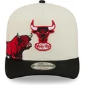 bezowo-czarna-zakrzywiona-czapka-snapback-9fifty-a-frame-precurved-hardwood-classics-chicago-bulls-nba-new-era