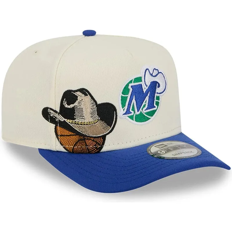 bezowo-niebieska-zakrzywiona-czapka-snapback-9fifty-a-frame-precurved-hardwood-classics-dallas-mavericks-nba-new-era