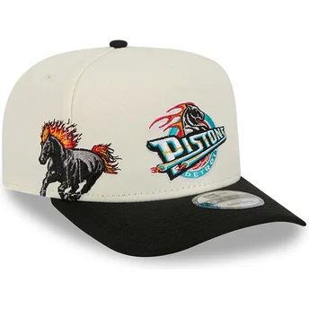 Σκούφος με καμπύλη μπεζ και μαύρο snapback 9FIFTY A Frame Precurved Hardwood Classics των Detroit Pistons NBA της New Era