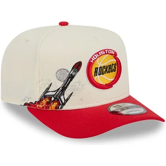 Kepurė išlenkta raudona snapback 9FIFTY A Frame Precurved Hardwood Classics Houston Rockets NBA New Era