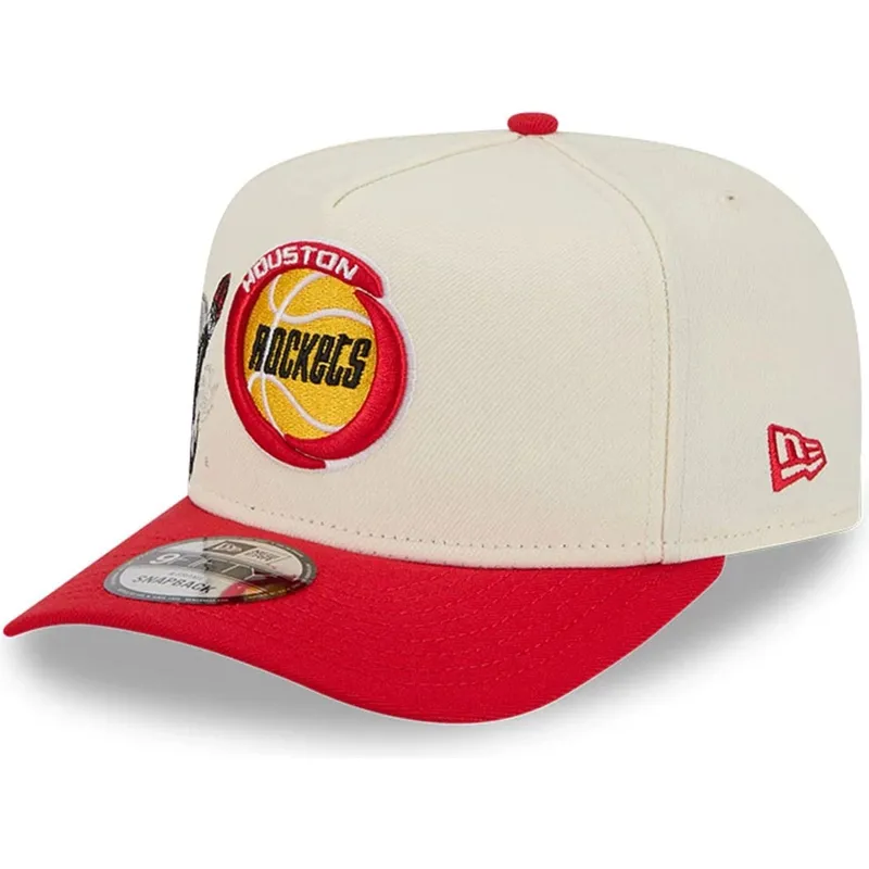 cap-islenkta-red-snapback-9fifty-a-frame-precurved-hardwood-classics-houston-rockets-nba-new-era