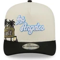 bezowo-czarna-zakrzywiona-czapka-snapback-9fifty-a-frame-precurved-hardwood-classics-los-angeles-lakers-nba-new-era
