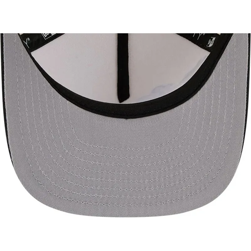 bezowo-czarna-zakrzywiona-czapka-snapback-9fifty-a-frame-precurved-hardwood-classics-los-angeles-lakers-nba-new-era