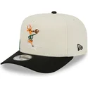 new-era-curved-brim-9fifty-a-frame-precurved-hardwood-classics-milwaukee-bucks-nba-beige-and-black-snapback-cap