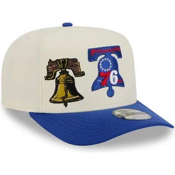 Cap išlenkta blue snapback 9FIFTY A Frame Precurved Hardwood Classics Philadelphia 76ers NBA New Era