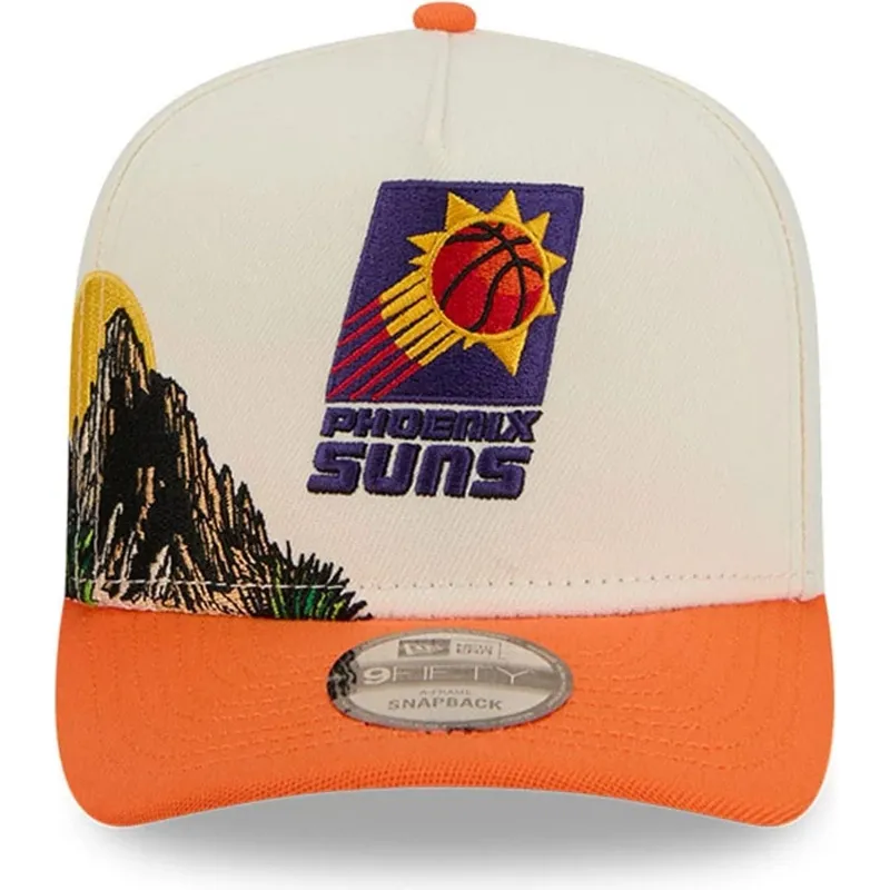 bezowo-pomaranczowa-zakrzywiona-czapka-snapback-9fifty-a-frame-precurved-hardwood-classics-phoenix-suns-nba-new-era